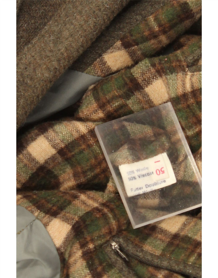Chaqueta utilitaria vintage para hombre IT 50 lana caqui grande
