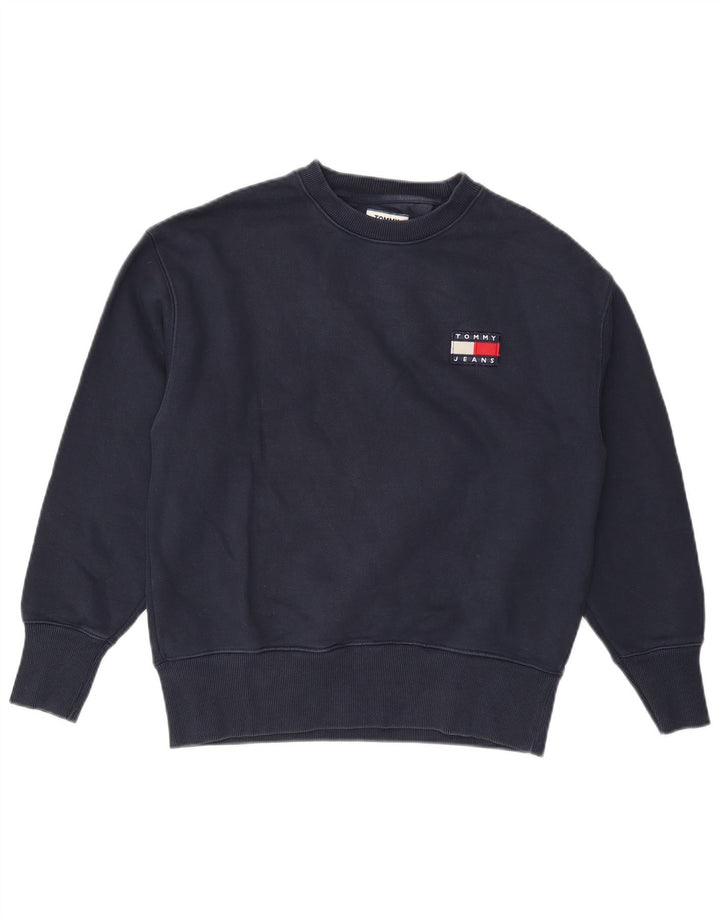 Tommy Hilfiger Hombre Sudadera Jumper Small Azul Marino Algodón