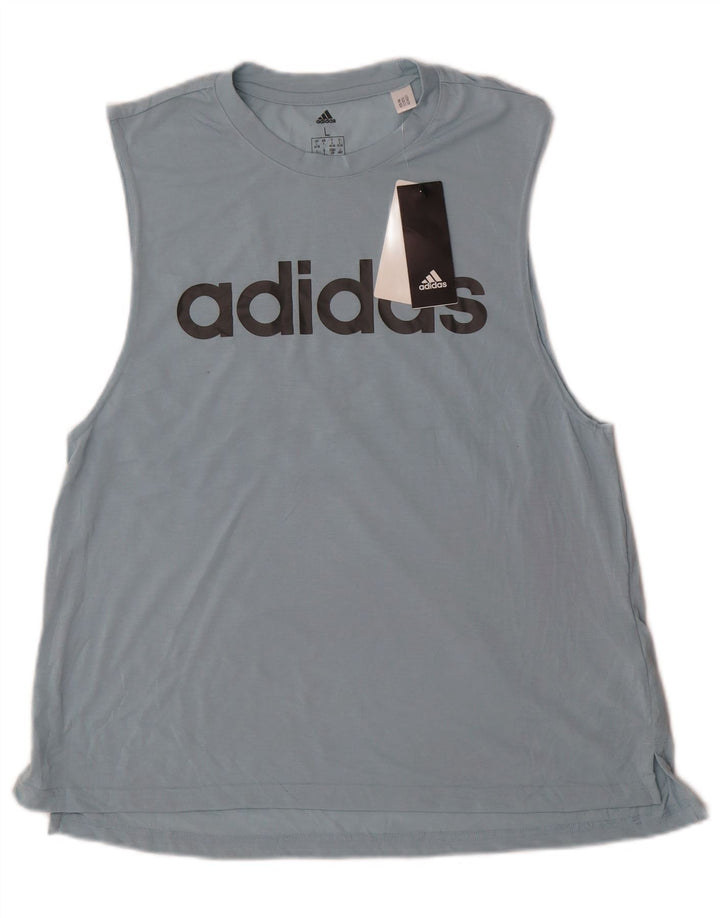 Adidas Mujer Graphic Vest Top UK 16/18 Grande Azul Poliéster Deportes
