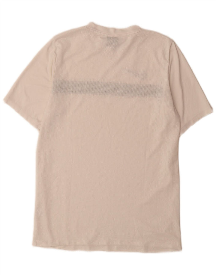 Camiseta Nike Dri Fit para hombre Top medio blanco color block Poliéster