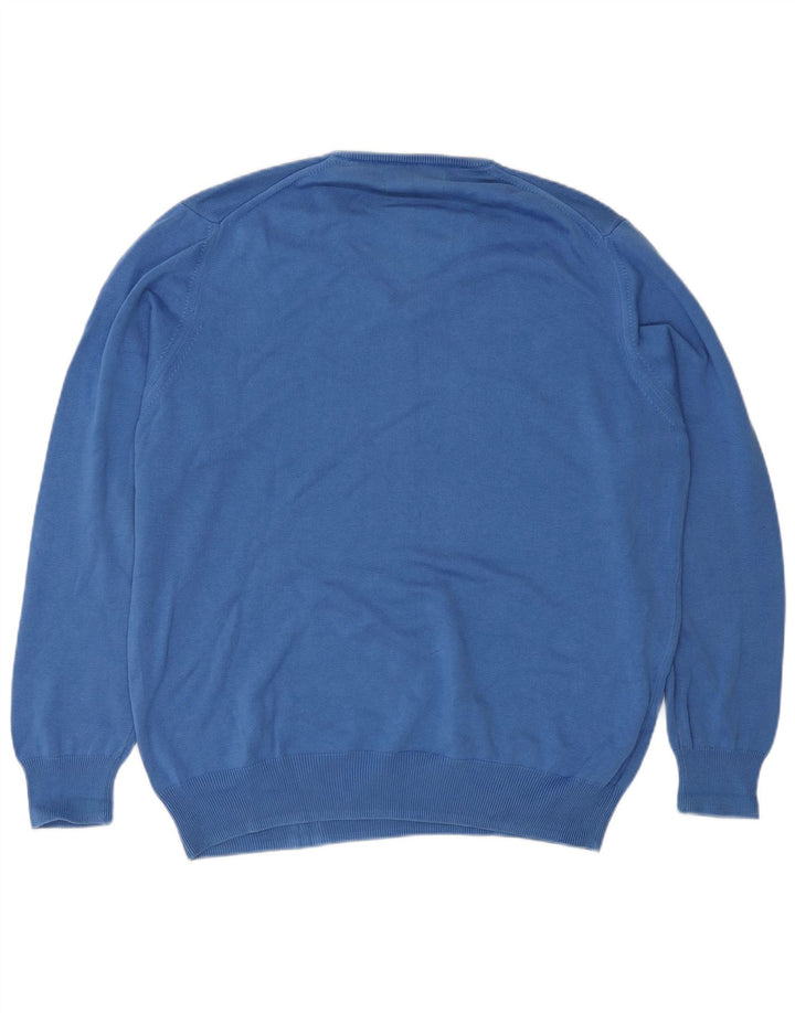 Zara Hombre Jersey Con Cuello En V Jersey Grande Azul