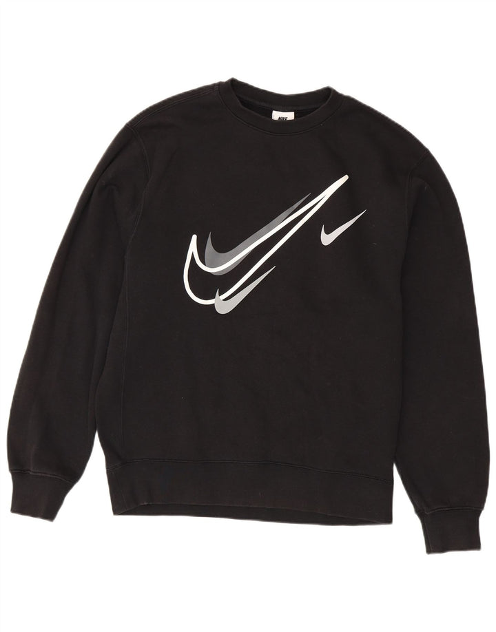 NIKE Sudadera con gráfico gráfico para hombre, jersey pequeño de algodón negro