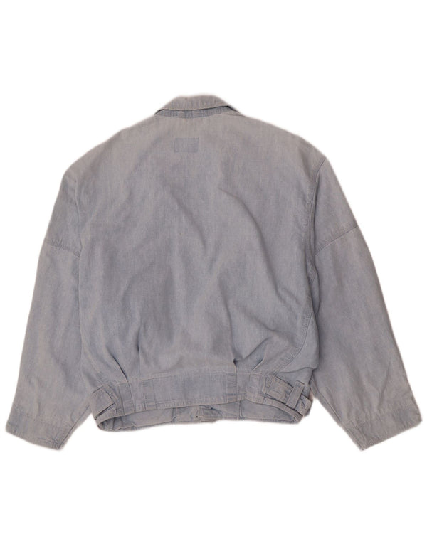 Vintage hombres bomber denim chaqueta Reino Unido 36 pequeño azul