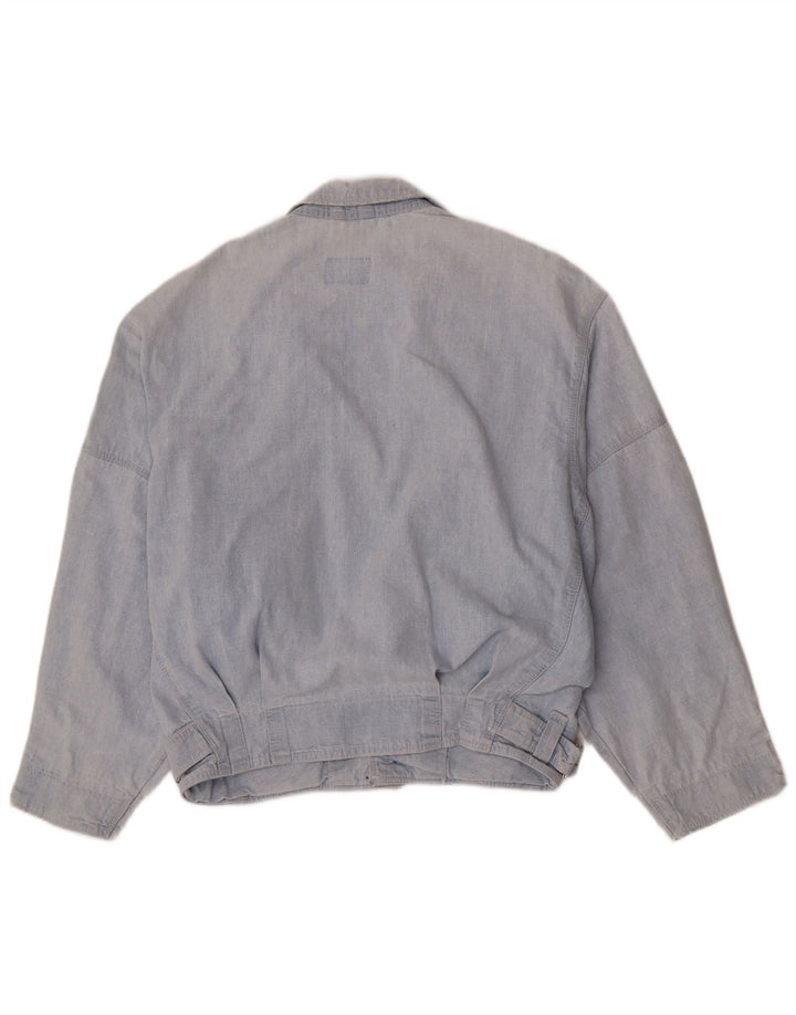 Vintage hombres bomber denim chaqueta Reino Unido 36 pequeño azul