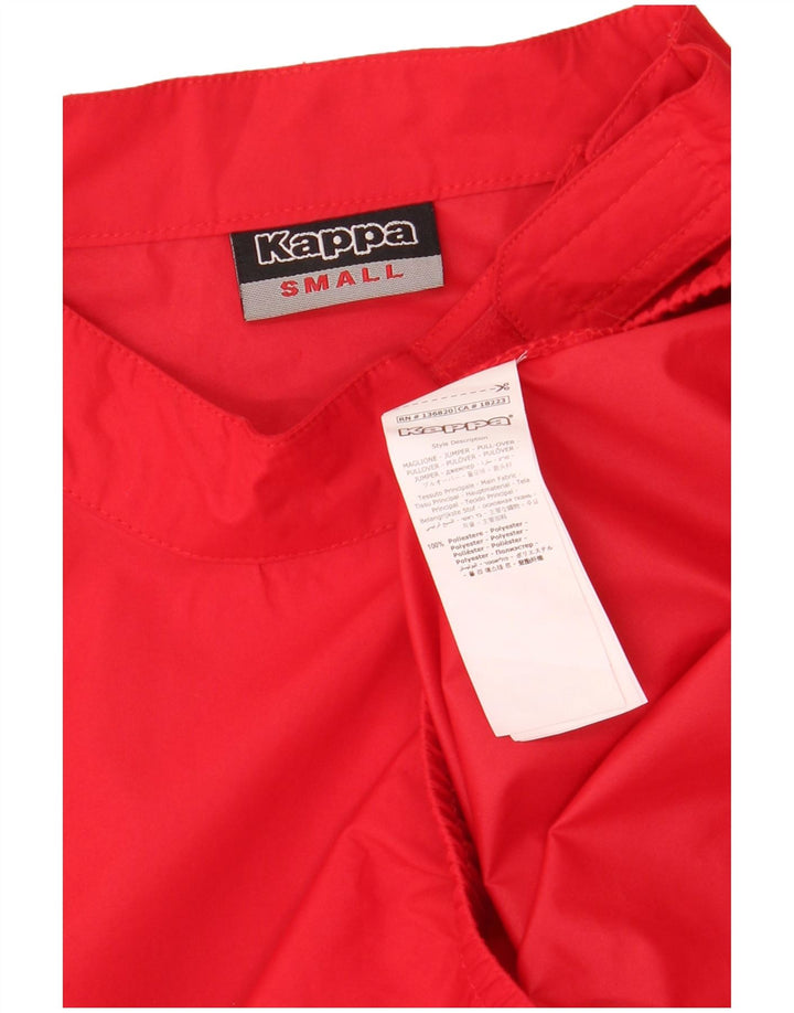KAPPA Mens Zip Neck Jersey Chándal Top Pequeño Poliéster Rojo