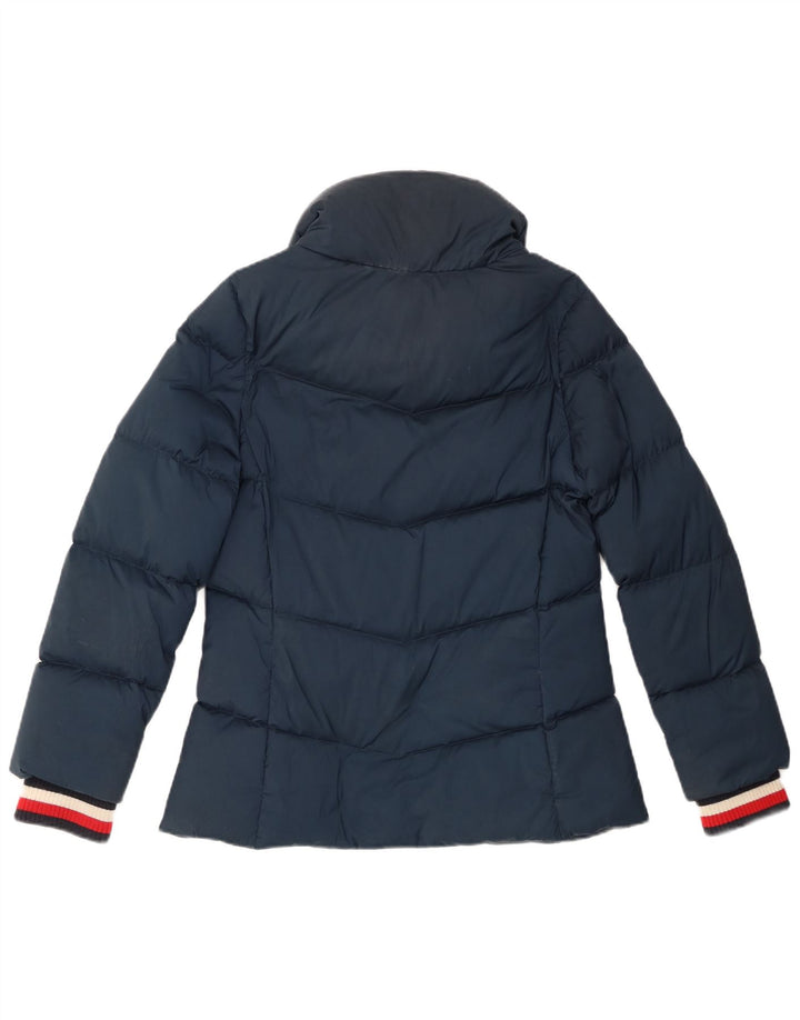 Tommy Hilfiger Chaqueta acolchada para mujer UK 12 Mediana Azul marino Poliéster
