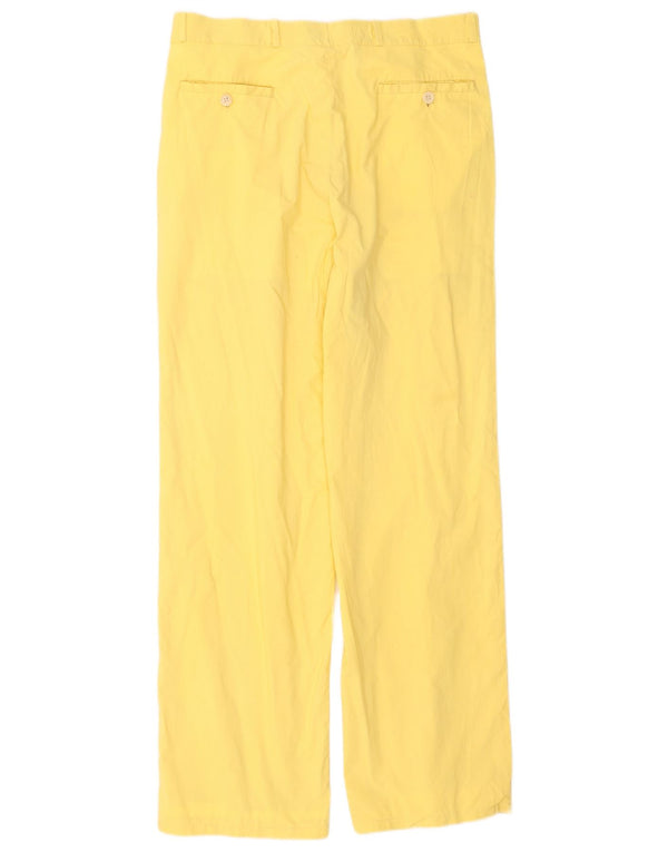 Boggi Pantalón de traje con pinzas para hombre IT 48 Medium W28 L30 Amarillo