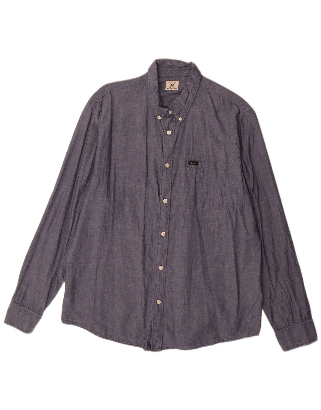 Camisa Lee Hombre XL Azul Marino Algodón