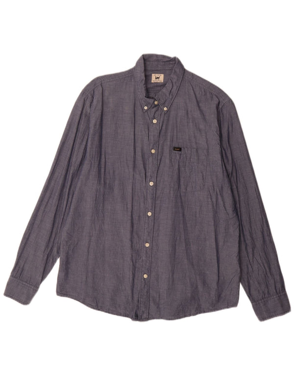 Camisa Lee Hombre XL Azul Marino Algodón