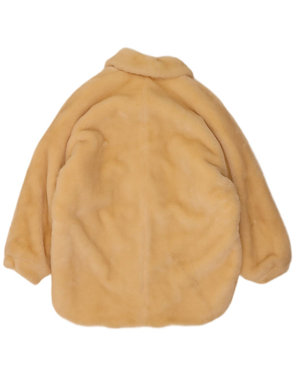 Vintage mujer oversize abrigo de piel sintética EU 40 Medio Beige Modacryl
