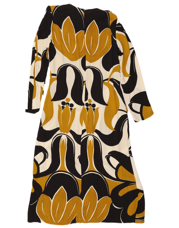 Zara Vestido largo de manga larga para mujer UK 44 Mediano Multicolor Floral