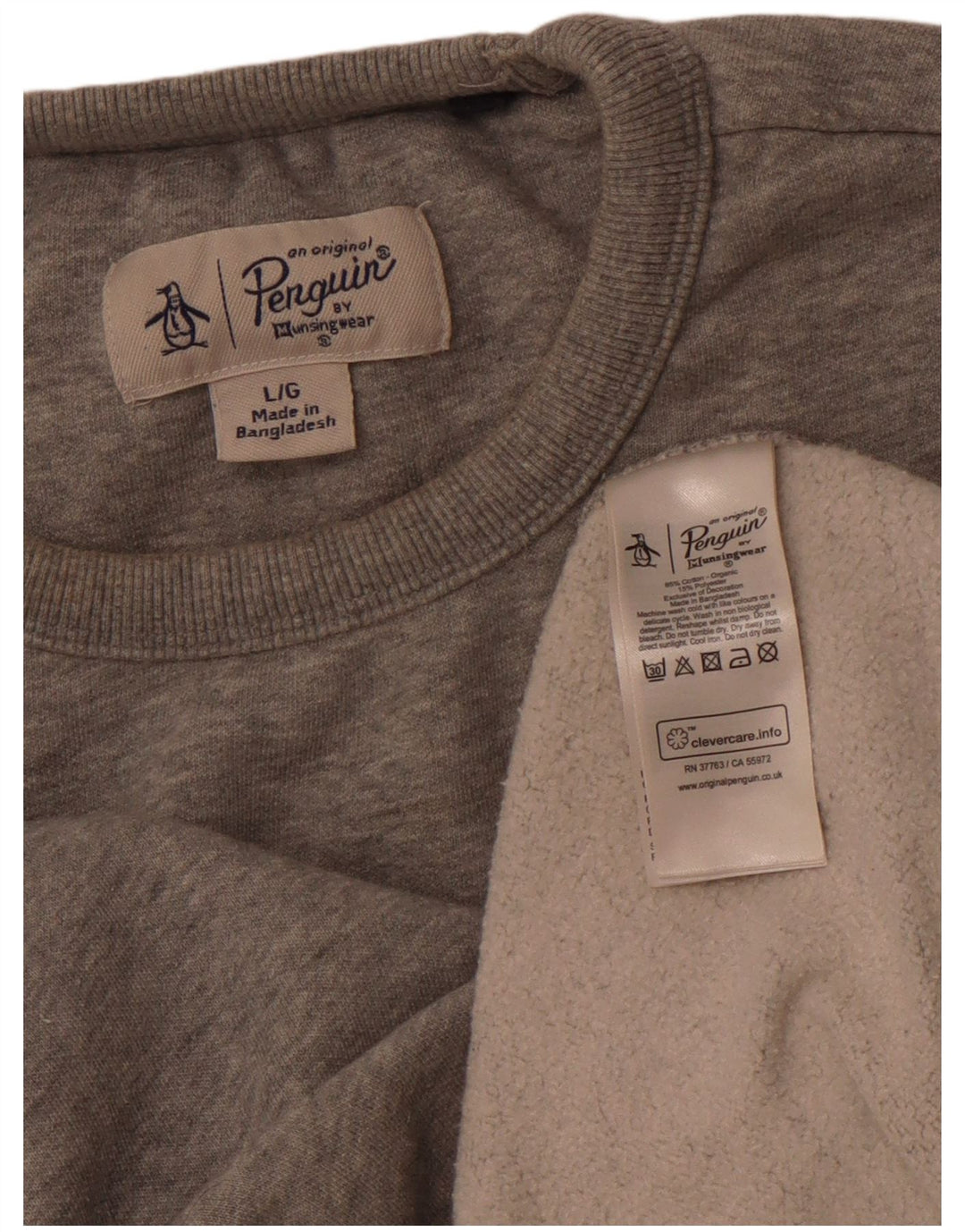 PENGUIN Sudadera para hombre Jumper Large Gris Algodón