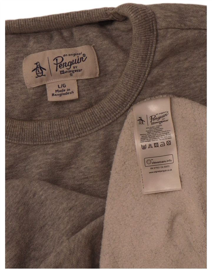 PENGUIN Sudadera para hombre Jumper Large Gris Algodón