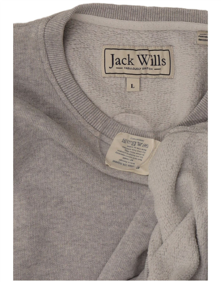 Jack Wills Hombre Sudadera Jumper Grande Gris Algodón