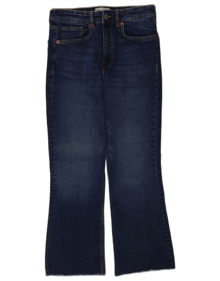 Zara Jeans Acampanados Cortos Para Mujer EU 40 Medium W30 L25 Azul Marino