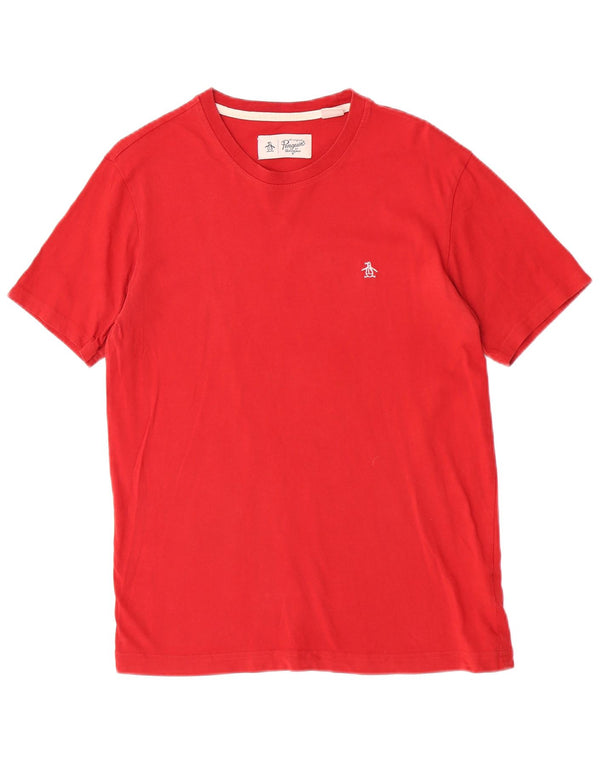 Penguin - Camiseta para hombre, talla pequeña, algodón rojo
