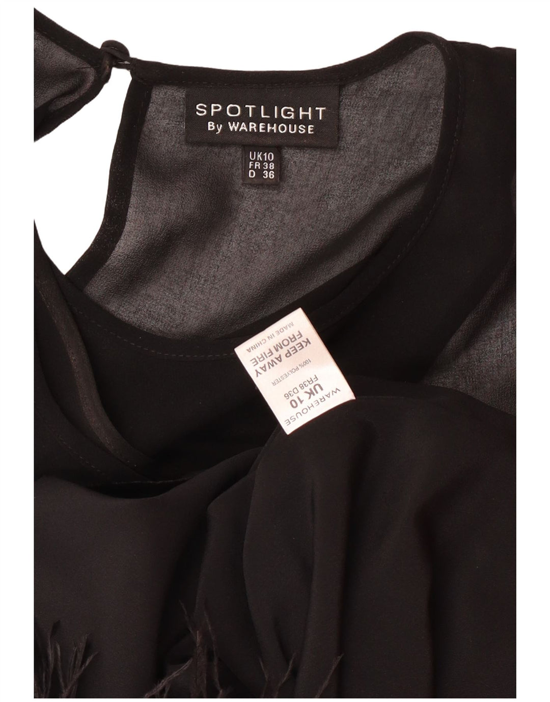 Vestido Charleston sin mangas para mujer de Warehouse UK 10 Small Poliéster negro