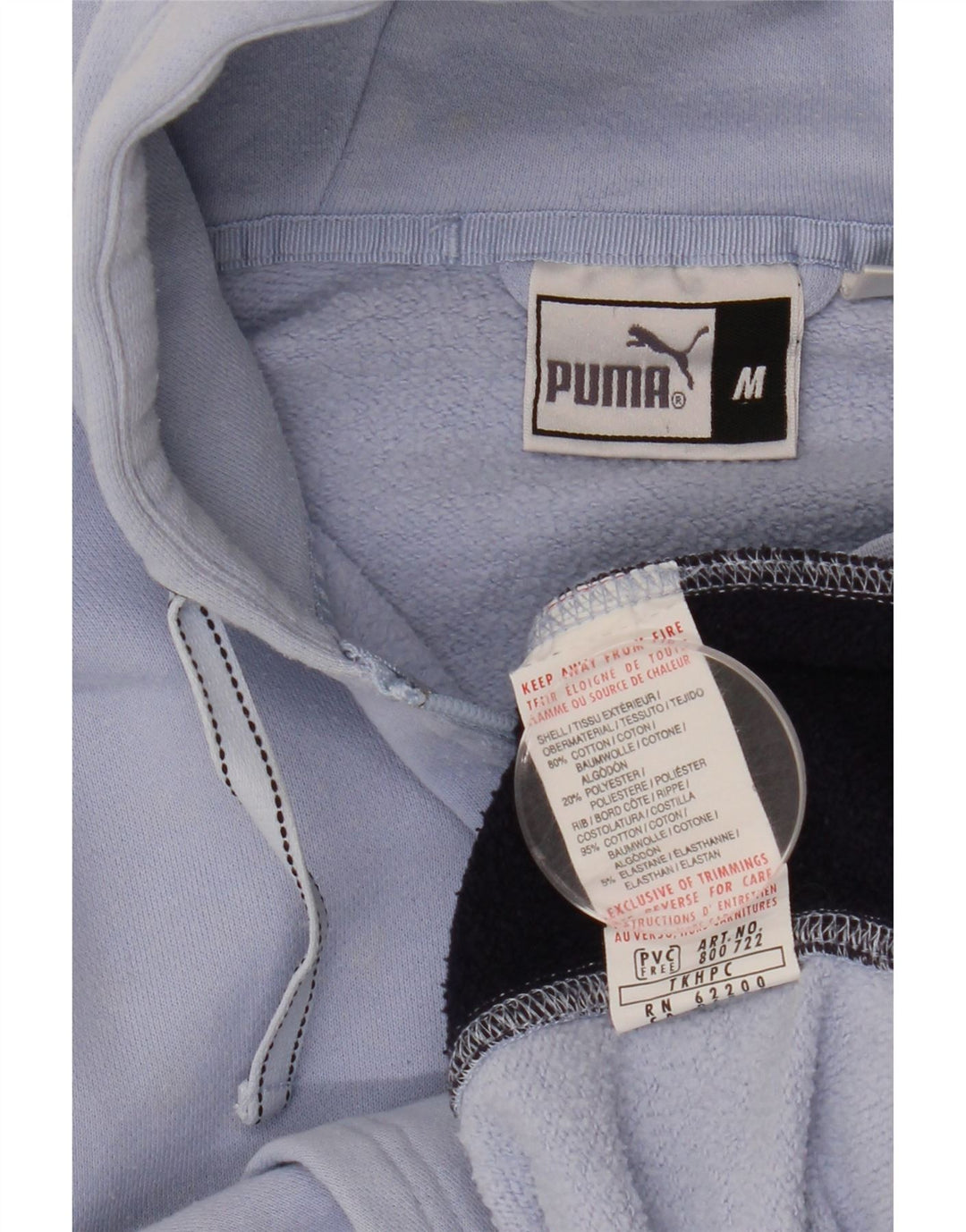 PUMA Jersey con capucha gráfica para mujer Reino Unido 44 Algodón azul medio con bloques de color