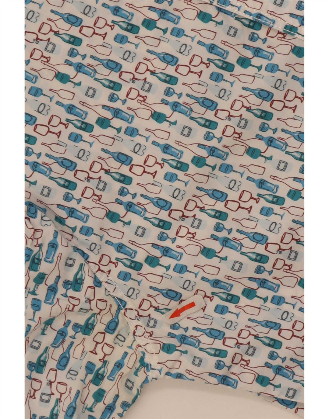 Camisa de corte slim con estampado abstracto de hombre de White Stuff en algodón azul pequeño