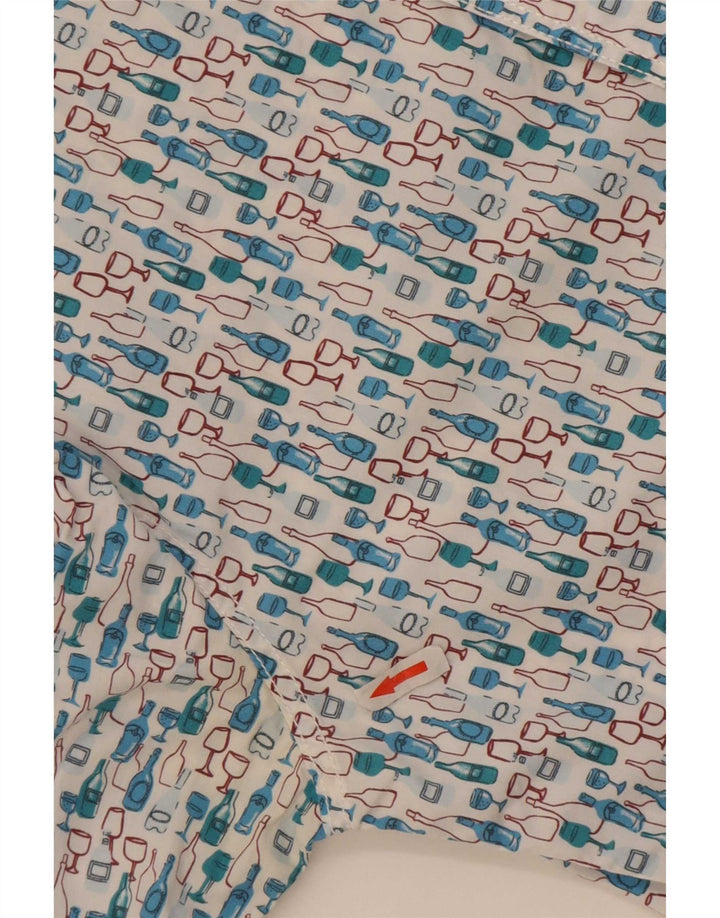 Camisa de corte slim con estampado abstracto de hombre de White Stuff en algodón azul pequeño