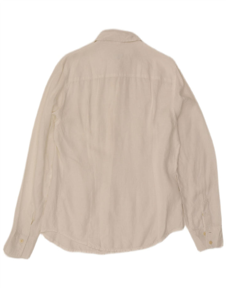 Camisa Calvin Klein Jeans Hombre Lino Blanco Mediano