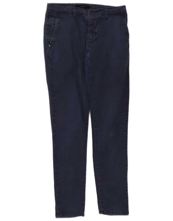 Liu Jo - Pantalón chino ajustado para hombre IT 48 Medium W32 L31 Azul marino Algodón