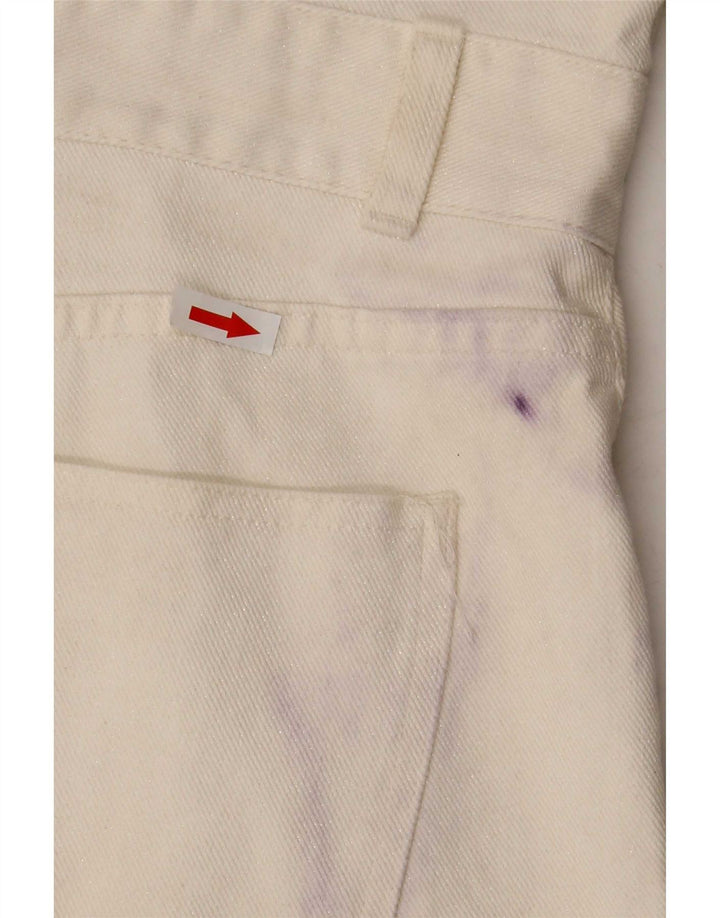 Zara Mujer Mono Corto De Mezclilla ES 39 2XL Algodón Blanco