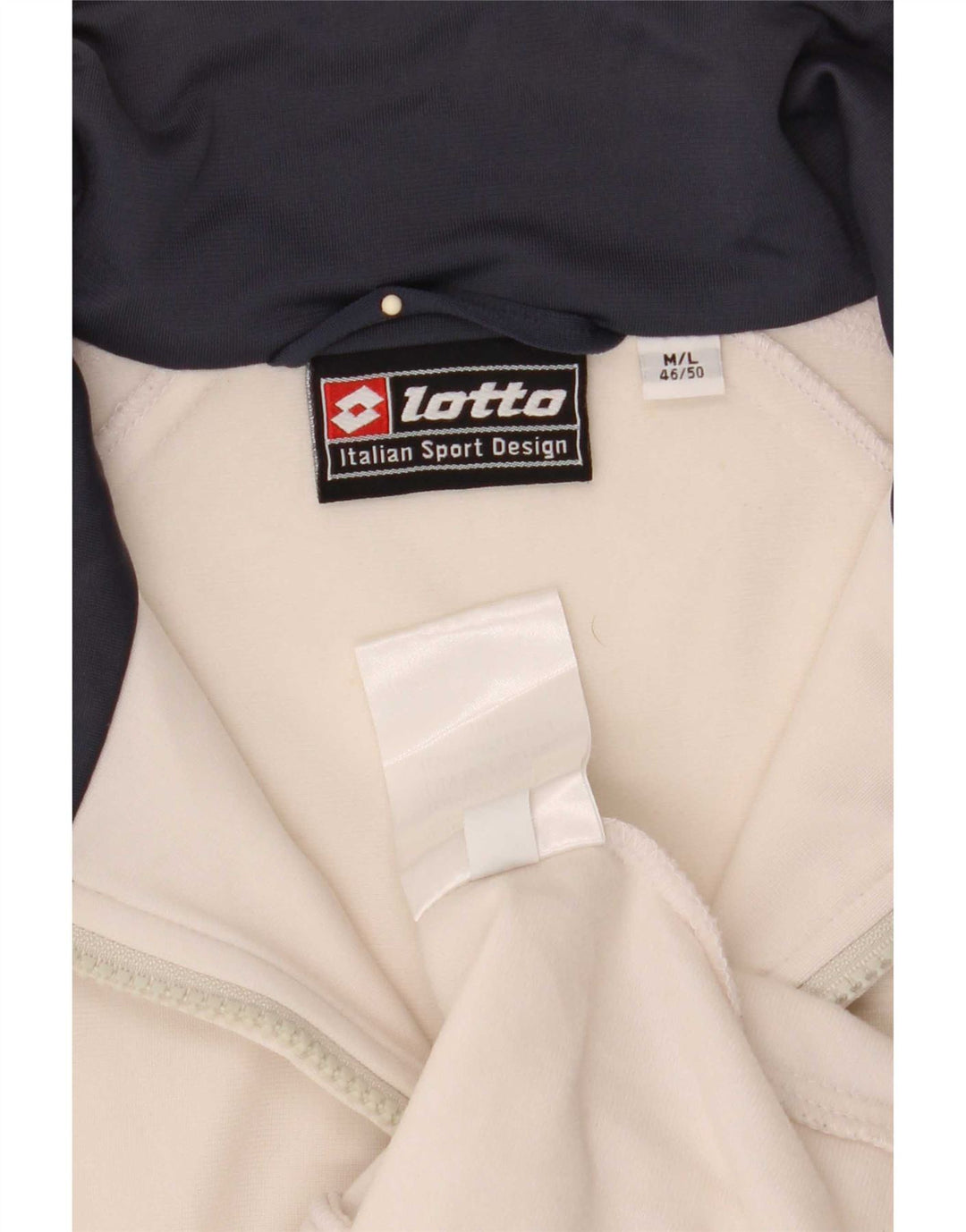 Lotto Chaqueta de chándal para hombre IT 46/50 Poliéster con bloques de color blanco mediano
