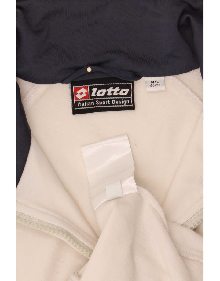 Lotto Chaqueta de chándal para hombre IT 46/50 Poliéster con bloques de color blanco mediano