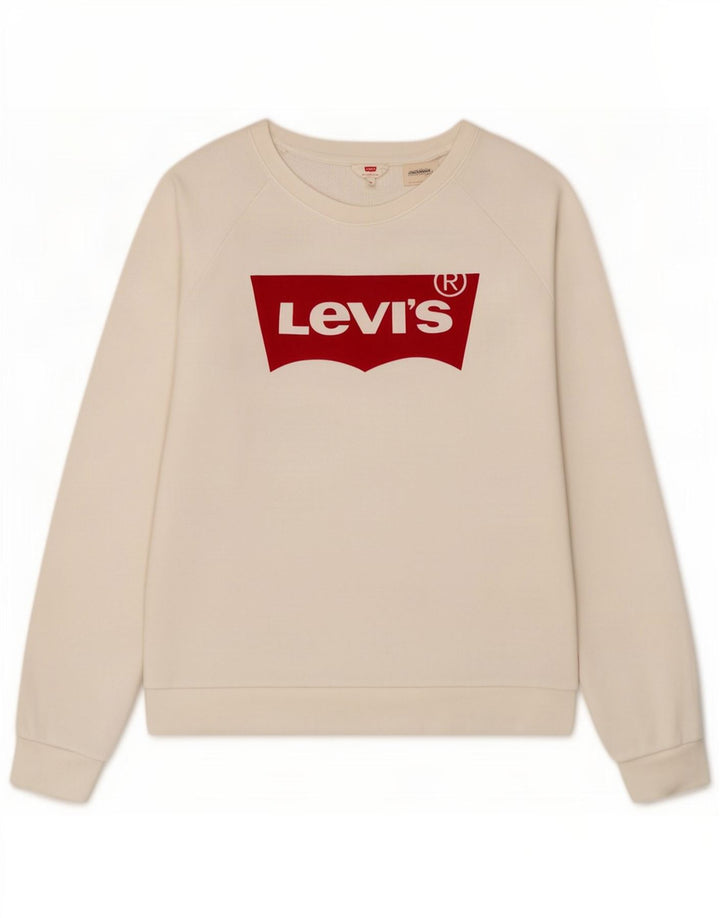 Levi's Hombre Sudadera Gráfica Jumper Algodón Blanco Mediano