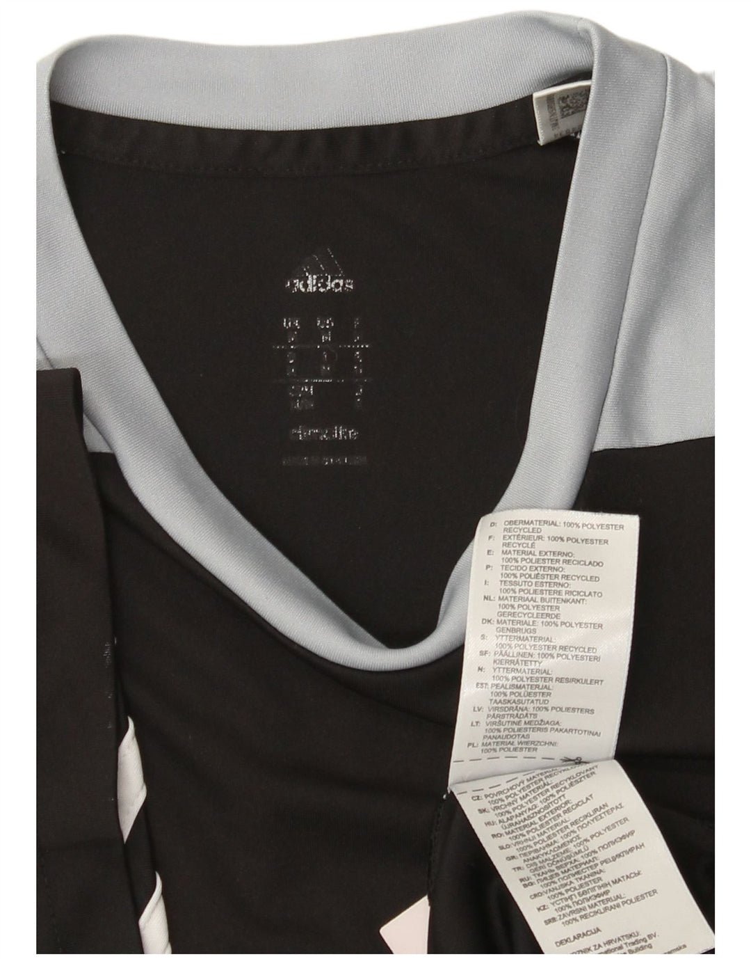 Adidas Hombre Climalite Camiseta Top Medio Negro Colorblock Poliéster