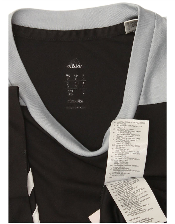 Adidas Hombre Climalite Camiseta Top Medio Negro Colorblock Poliéster
