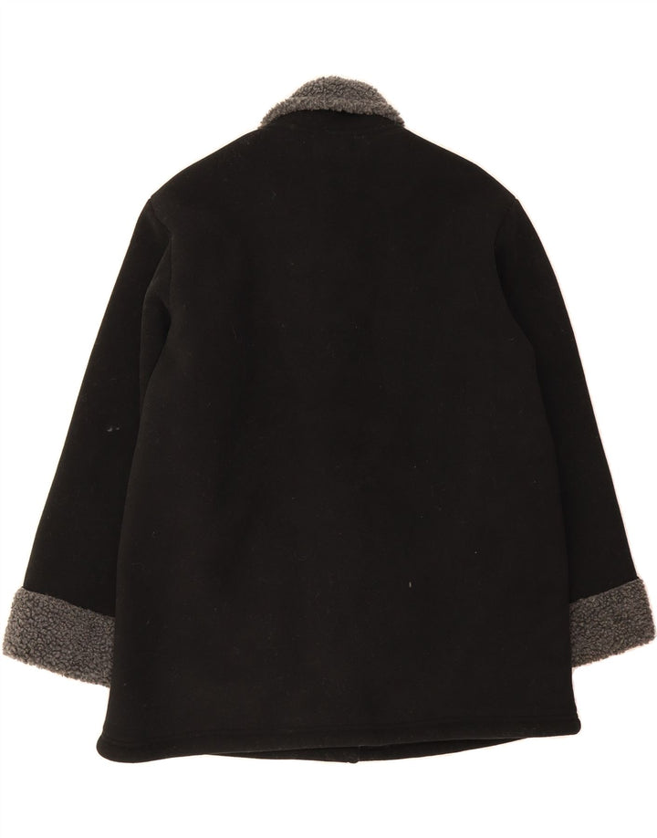 VINTAGE Womens Overcoat UK 16 Large Black Polyester Vintage Vintage and Second-Hand Vintage from Messina Hembry 