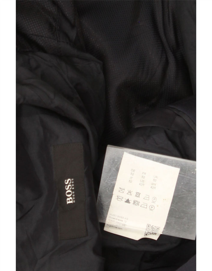 HUGO BOSS Chaqueta tipo blazer de 2 botones para hombre EU 52 XL Lana azul marino