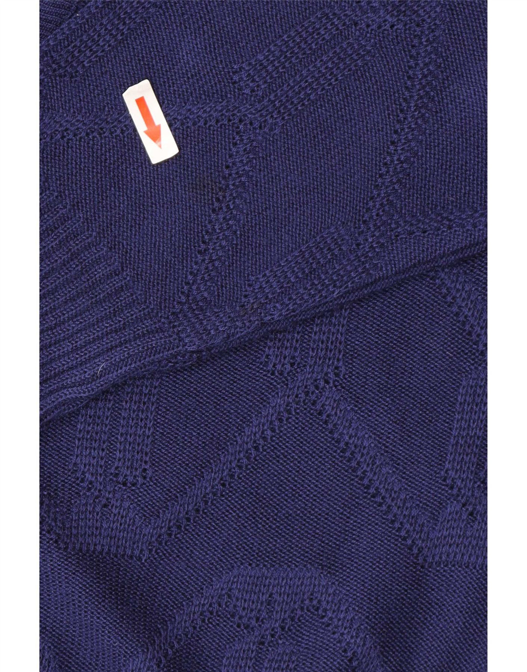 Vintage mujer Cardigan suéter UE 38/40 azul medio Chevron poliacrílico