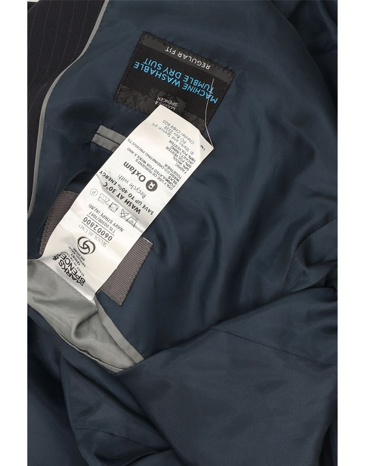 Marks & Spencer Chaqueta tipo blazer de 2 botones para hombre UK 42 XL Azul marino a rayas