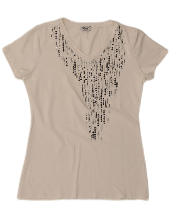 LIU JO Camiseta Milano para Mujer Top UK 12 Medium White