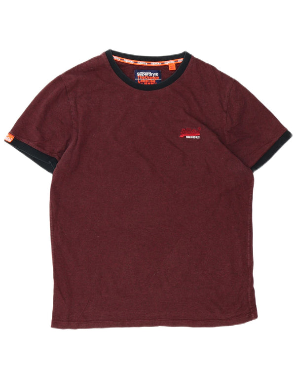 SUPERDRY Camiseta Hombre Top XL Borgoña Algodón