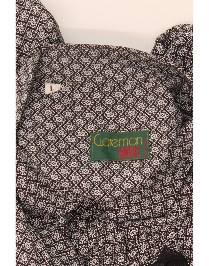 VINTAGE Camisa para hombre Grande Negro Geométrico