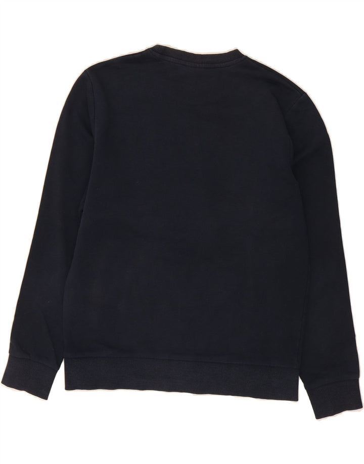 JACK & JONES Mens Graphic Sweatshirt Jumper Small Navy Blue Vintage Jack & Jones and Second-Hand Jack & Jones from Messina Hembry 