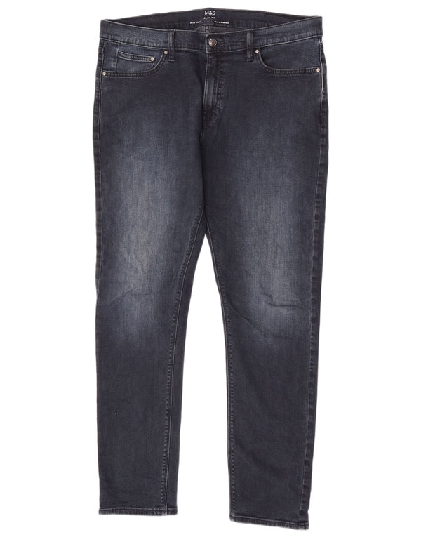 Marks & Spencer Jeans ajustados para hombre W36 L33 Algodón azul marino