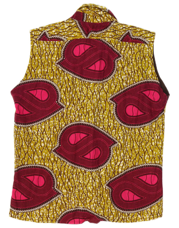 Vintage mujer patrón abstracto camisa blusa Reino Unido 18 XL multicolor