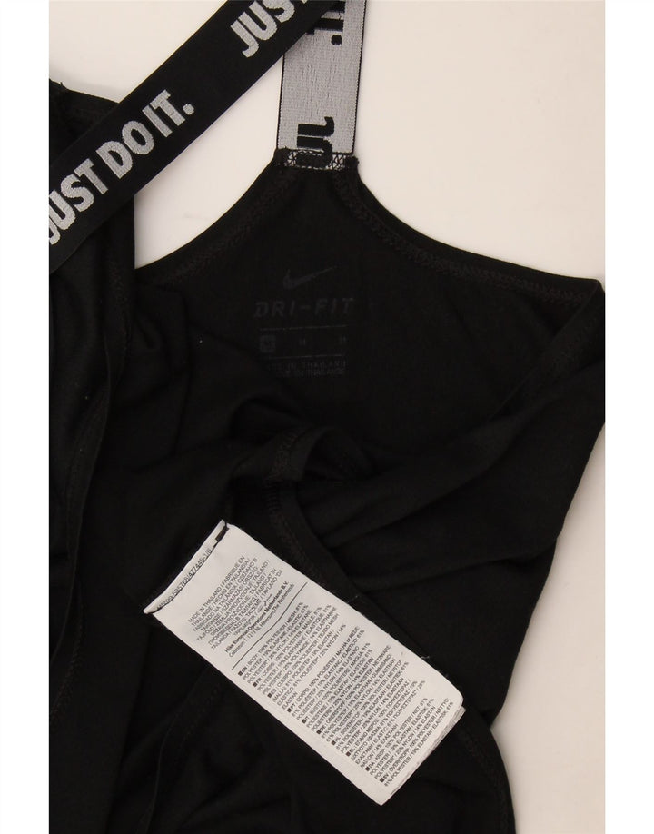 Nike Dri Fit Graphic Vest Top para mujer UK 12 Mediano Negro Poliéster