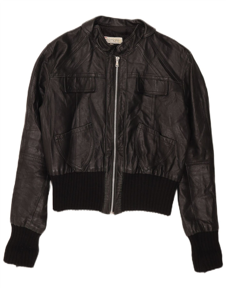 Bata and More Chaqueta de cuero corta para mujer IT 46 Large Black