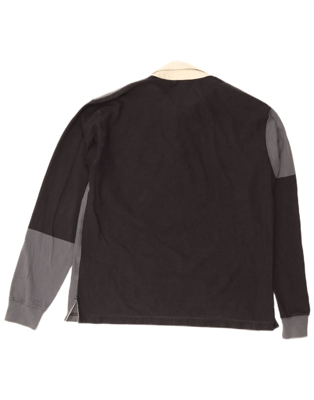 Champion Polo De Rugby De Manga Larga Para Hombre Gris Medio Colorblock