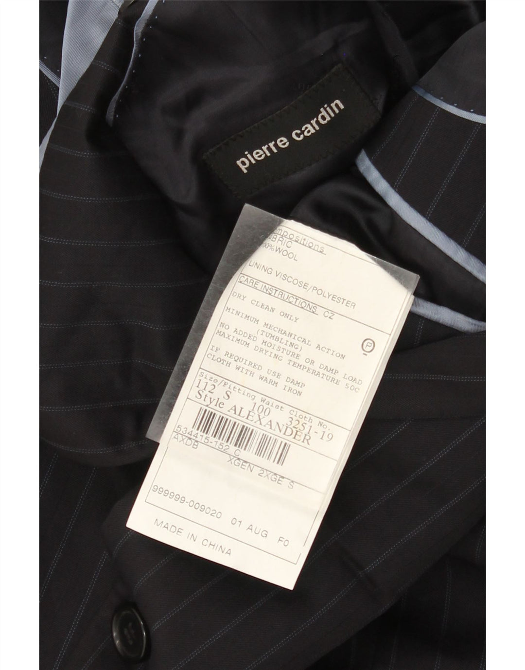 Pierre Cardin Chaqueta tipo blazer de 2 botones para hombre UK 44 2XL Azul marino a rayas