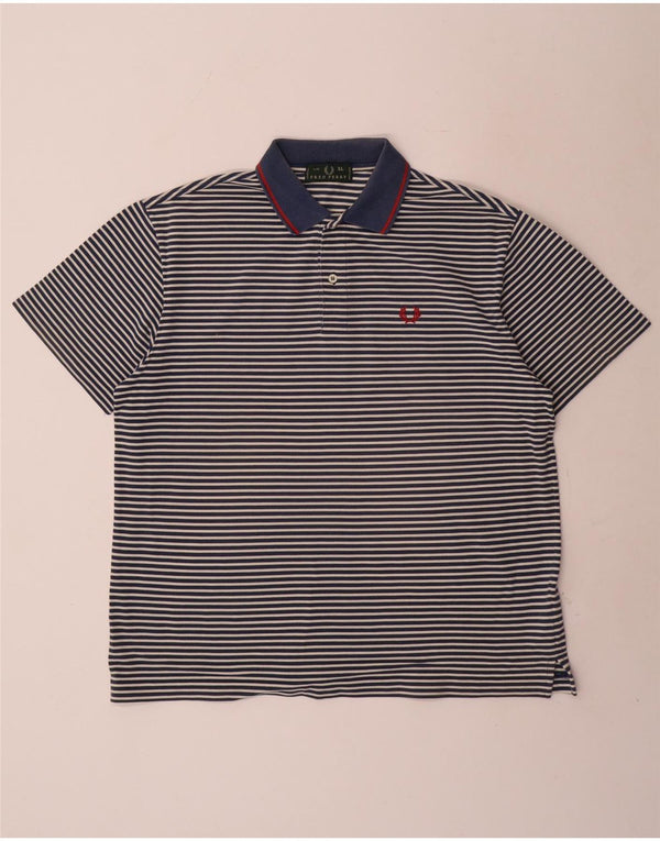 Fred Perry Polo Hombre XL Algodón Rayas Azul Marino