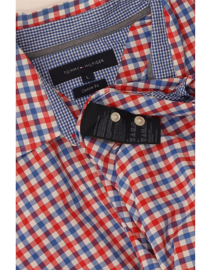 TOMMY HILFIGER Camisa Custom Fit para hombre, talla grande, a cuadros multicolores