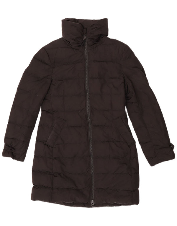 Zara Mujer Abrigo Acolchado UK 44 Mediano Negro