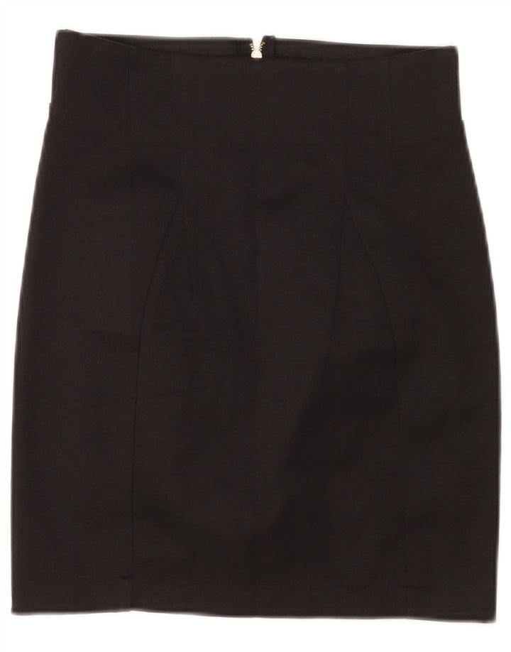 Falda Lápiz Zara Mujer Small W26 Poliéster Negro